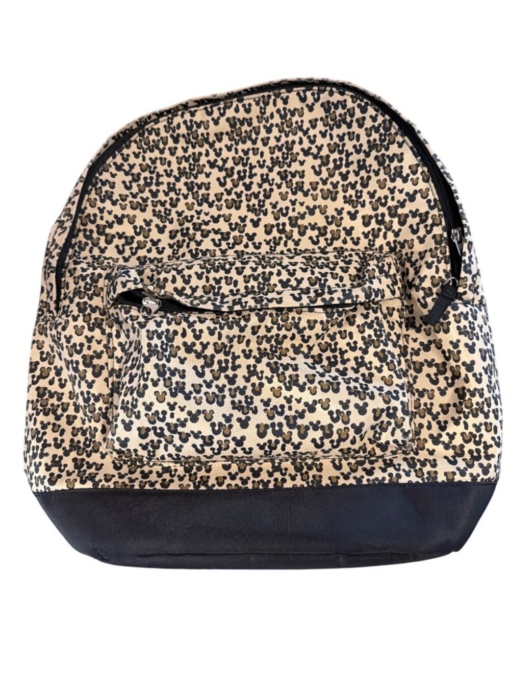Disney Park Hidden Mickey Mouse Leopard Print Backpack Front Pocket Bookbag RARE - Picture 1 of 7